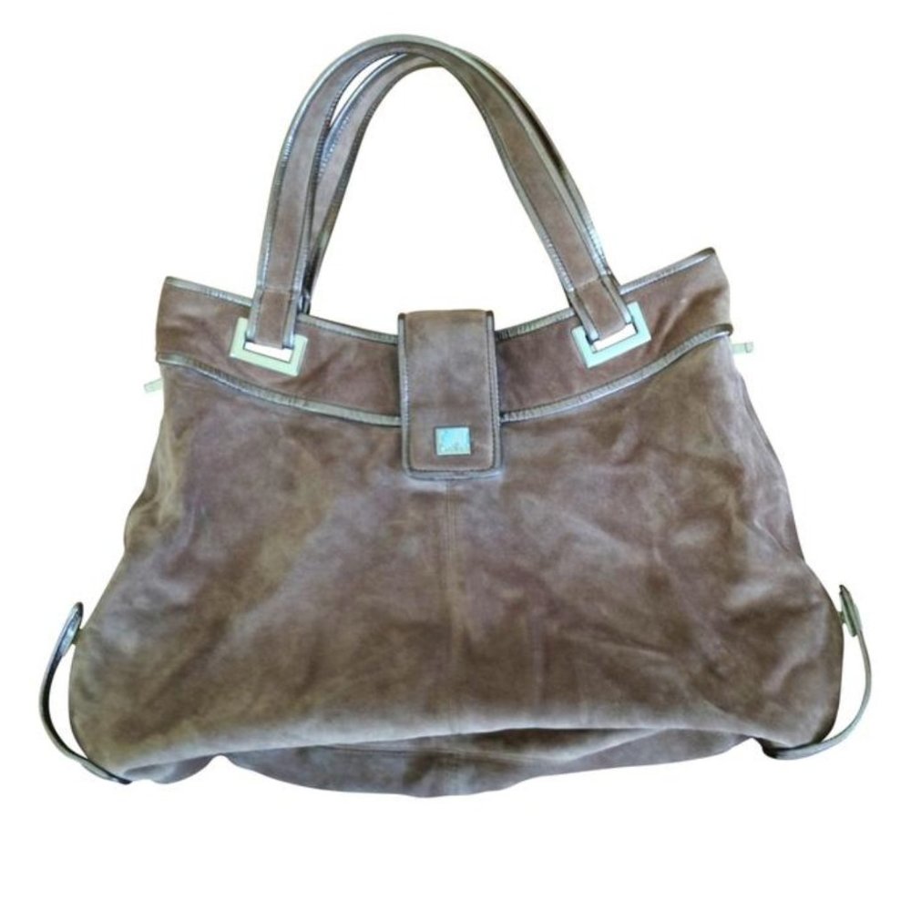 Kooba "Natasha" Suede Shoulder handbag- Taupe